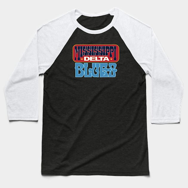 Delta Blues Baseball T-Shirt by Jun Pagano